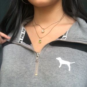 ❣️ 4/$20 - Grey PINK Quarter Zip Pullover